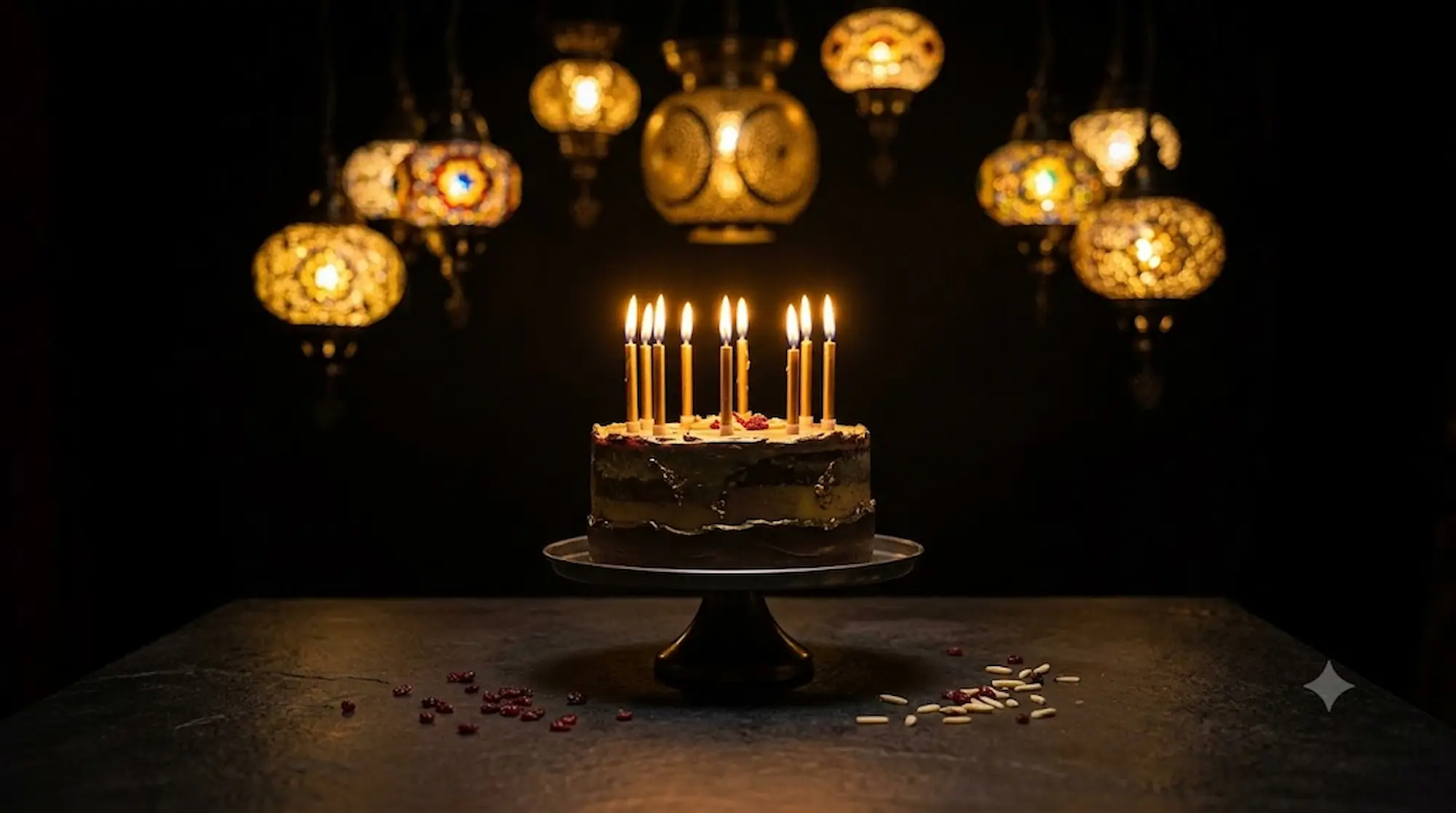 Festlich gedeckter Tisch mit Torte